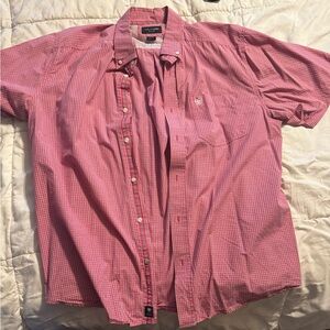 Ariat Men's Pink Plaid Button Down Shirt